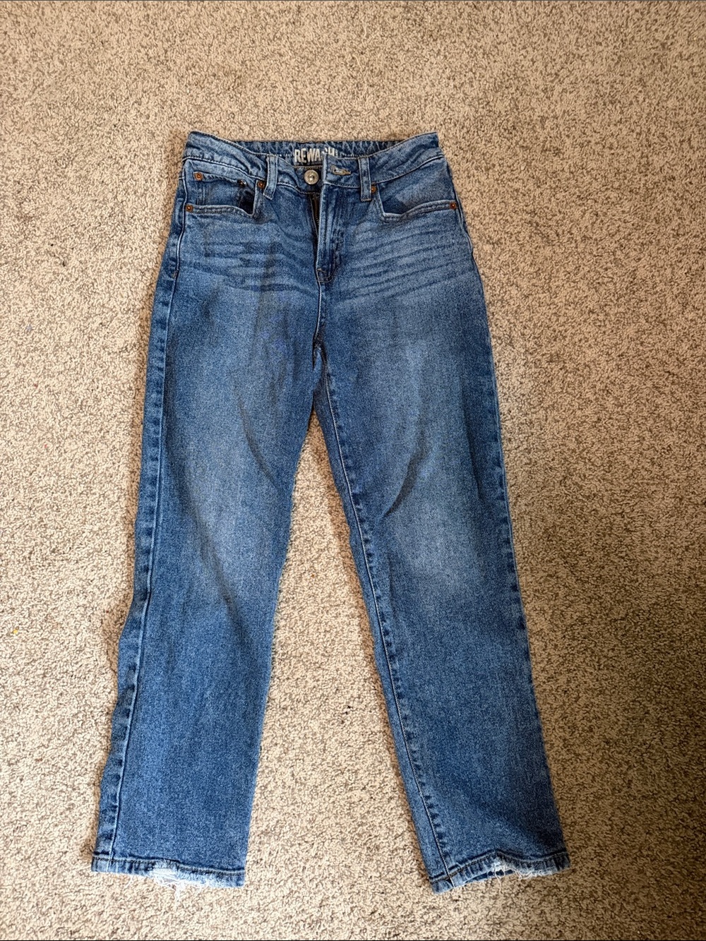 Rewash Medium Wash Straight Leg Jeans